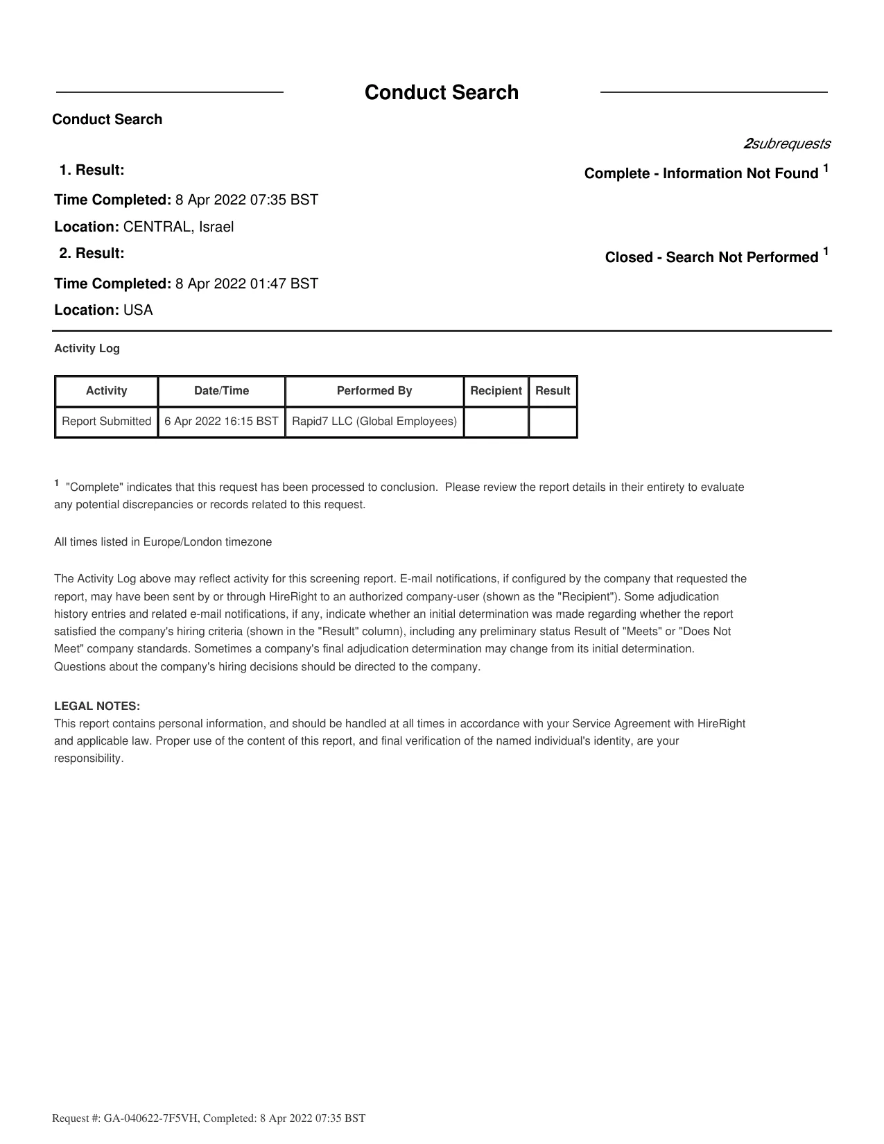 Background Check Verification page 2